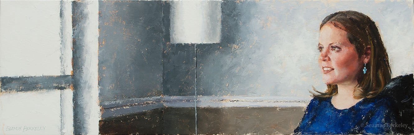 Portrait of Karen Banks, 13" x 40", Oil on canvas