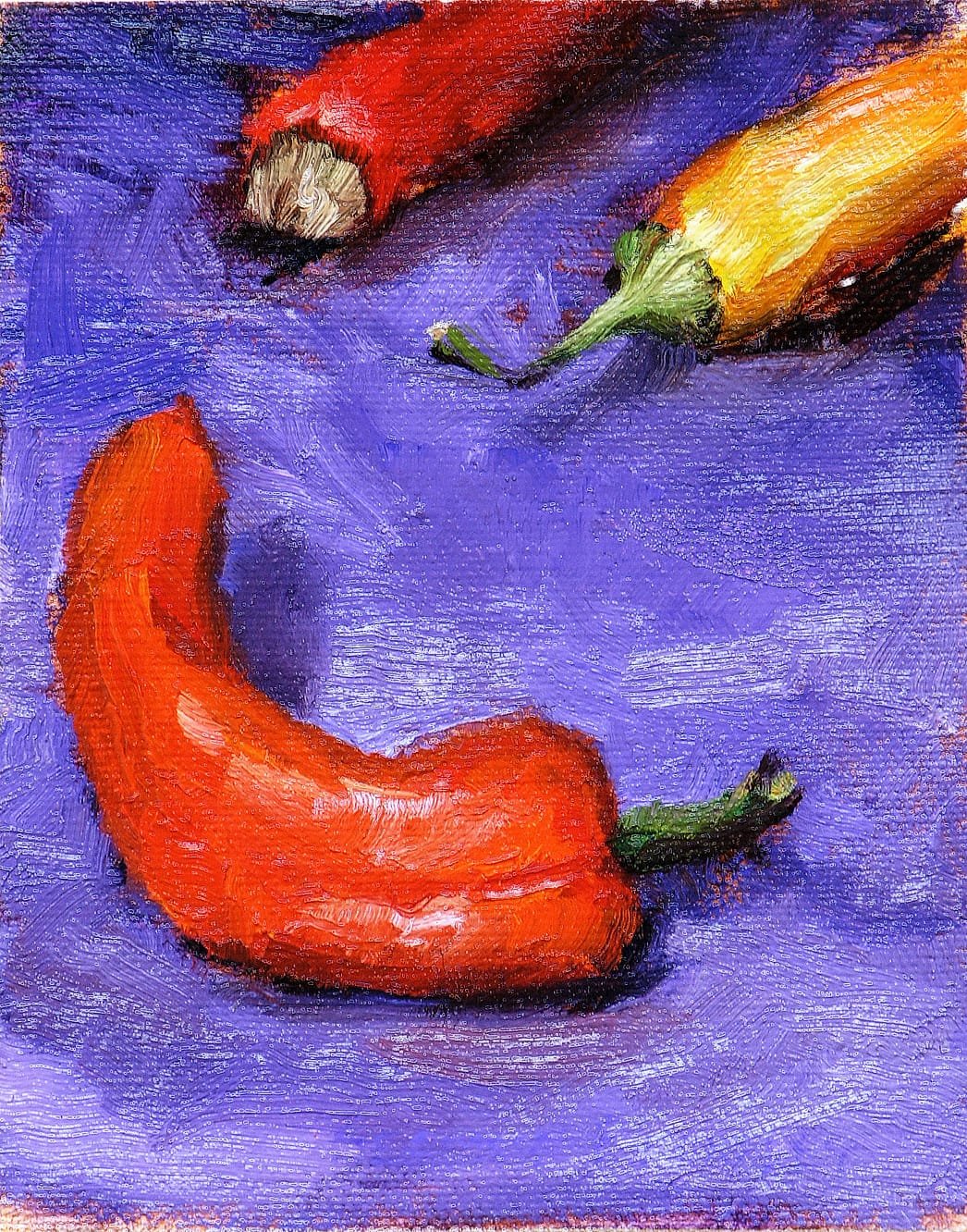 Three Peppers Painting Seamus Berkeley